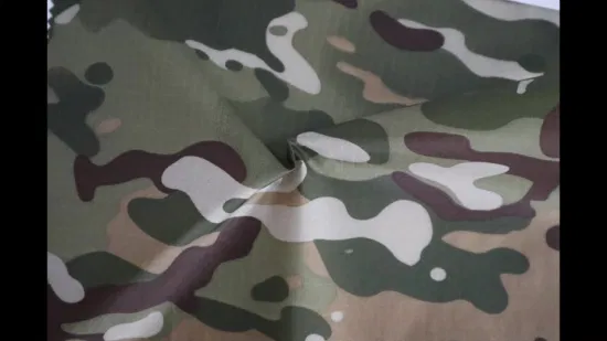 100% nylon 70d Ripstop Camo que imprime tecido de revestimento transparente PU à prova d'água para jaquetas à prova de penas